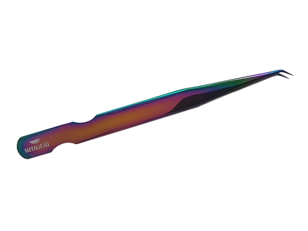 Curved Eyelash Tweezers | Curved Rainbow Tweezers | Goldlashbar