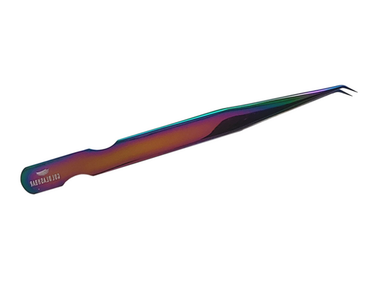 Curved Eyelash Tweezers | Curved Rainbow Tweezers | Goldlashbar