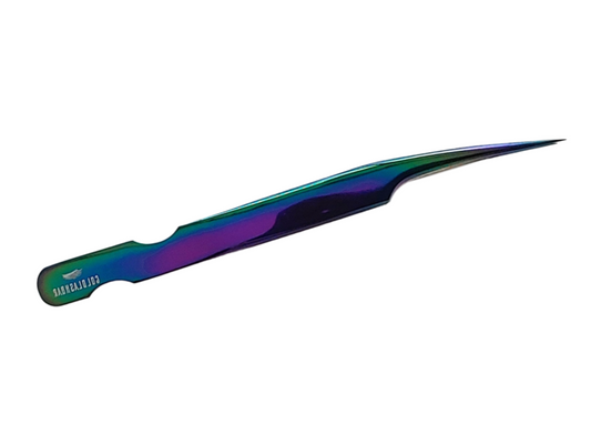 Rainbow Straight Lash Extension Tweezers | Goldlashbar
