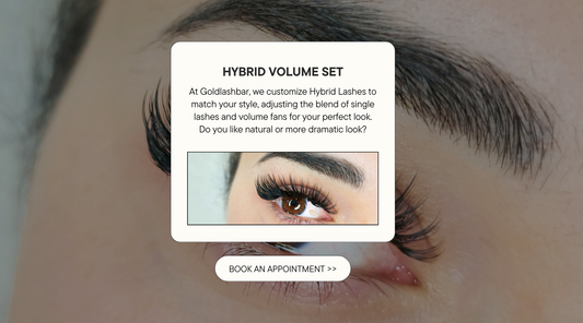 Why hybrid lashes look different on everyone? The answer is we customize the blend of single lashes and volume fans. 