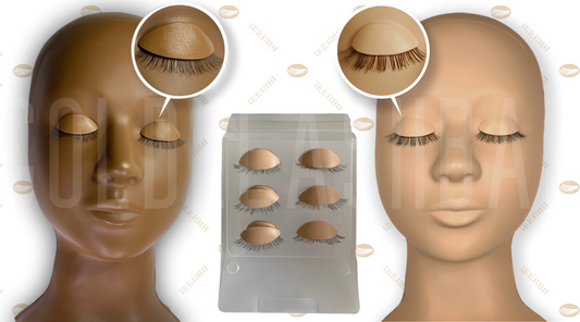 Chocolate and Vanilla GLB Advanced Training Mannequin with Replacement Eyelids from Goldlashbar