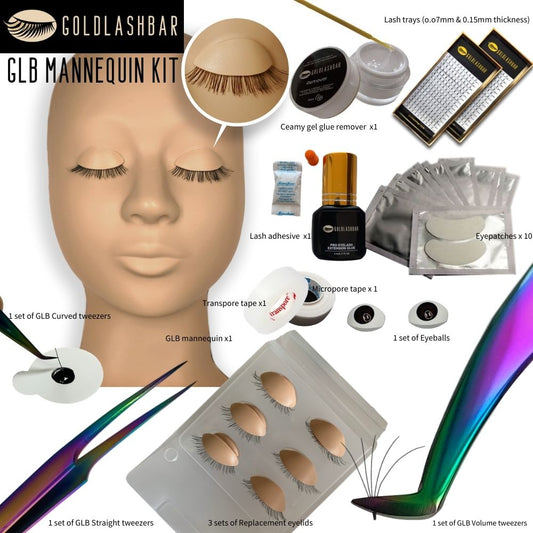 Eyelash Mannequin Kit | Eyelash Extension Kit | Goldlashbar